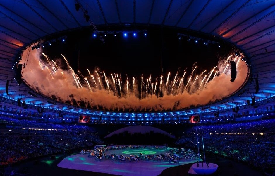 Imagem da abertura das Olimpíadas do Rio, em 2016.